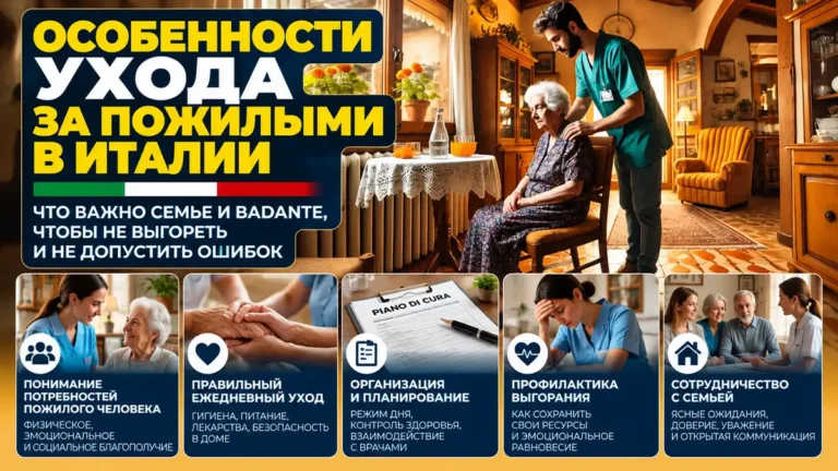 Уход за пожилыми в Италии: что важно семье и сиделке, чтобы не допустить ошибок и выгорания