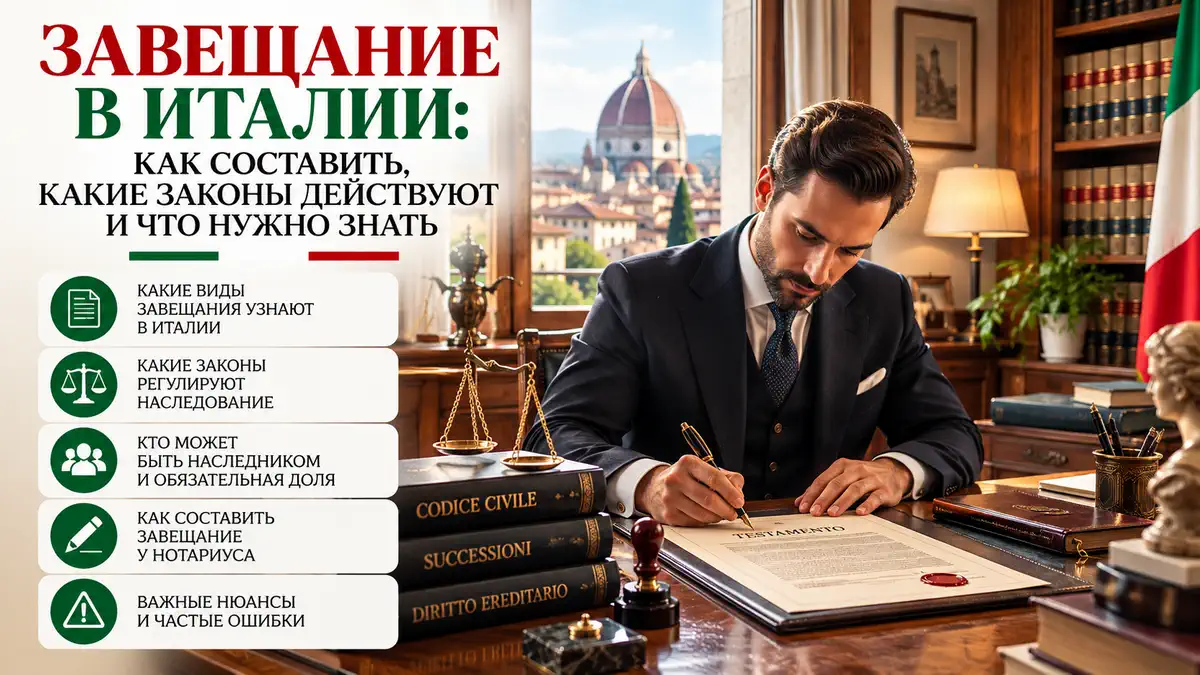 Как оформить завещание в Италии: законы, налоги и права наследников