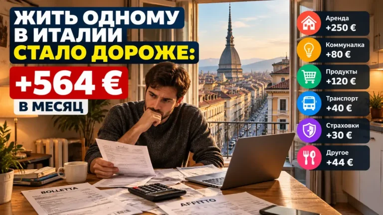 Сколько стоит жить одному в Италии в 2026 году: расходы выросли до 2 070 евро