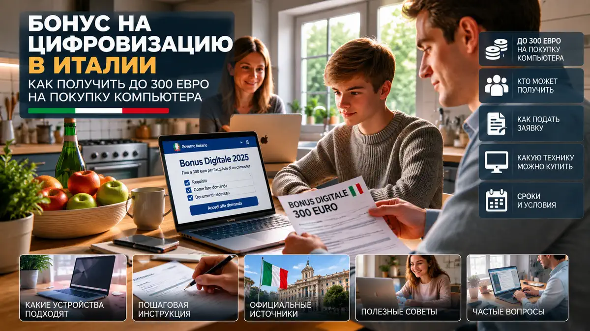 Бонус на компьютер в Италии и реальные региональные программы 2026 2027