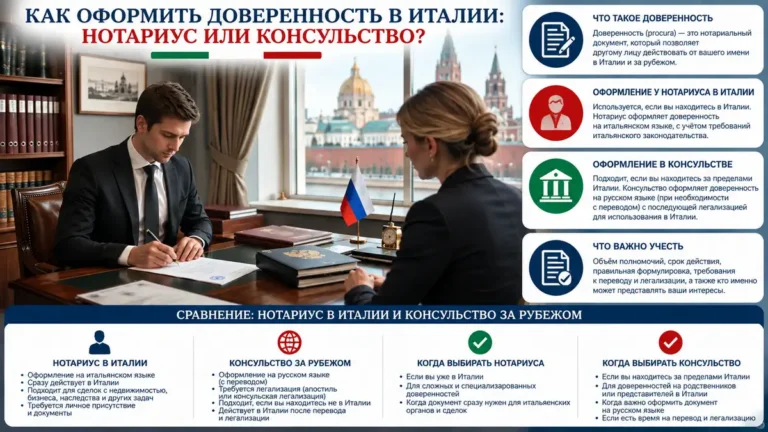 Как оформить доверенность в Италии: нотариус или консульство?