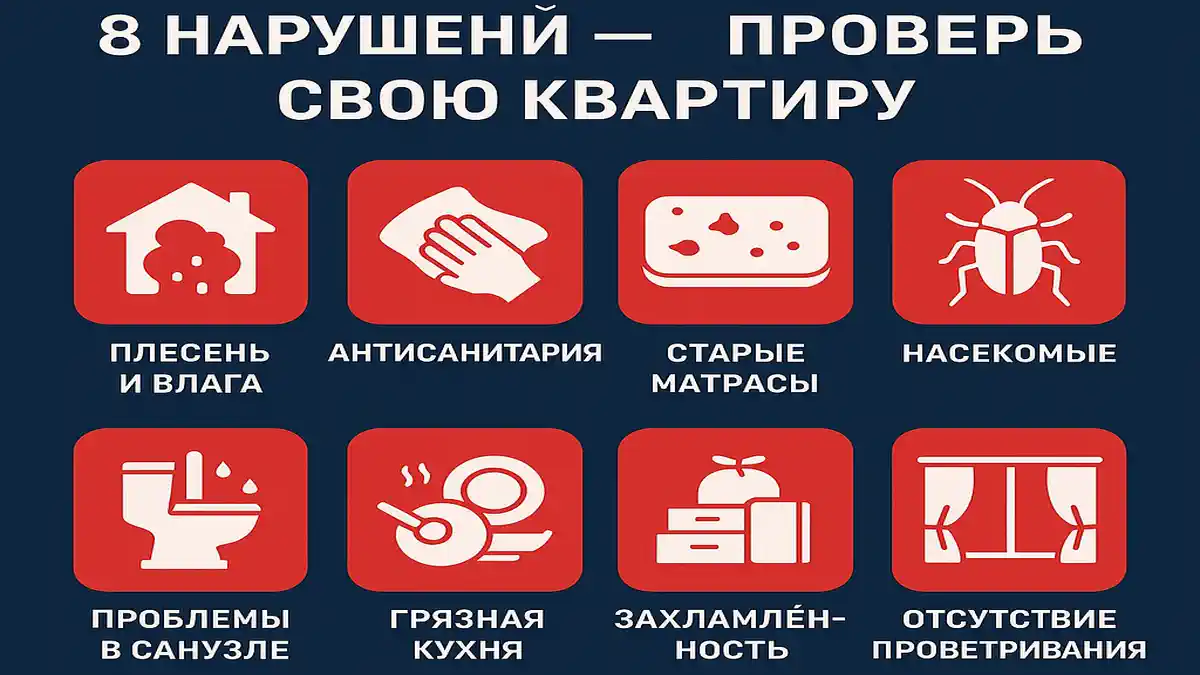 Арендуемая квартира в Италии с типичными санитарными нарушениями: плесень, грязная мебель, насекомые и ржавчина