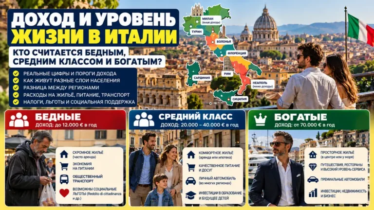 Доход и уровень жизни в Италии: кто считается бедным, средним классом и богатым?