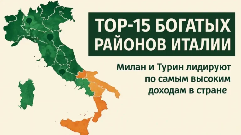Где живут самые богатые и бедные в Италии: карта доходов по районам в 2025 году