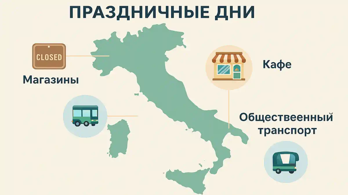 График работы учреждений и сервисов в Италии в праздничные дни