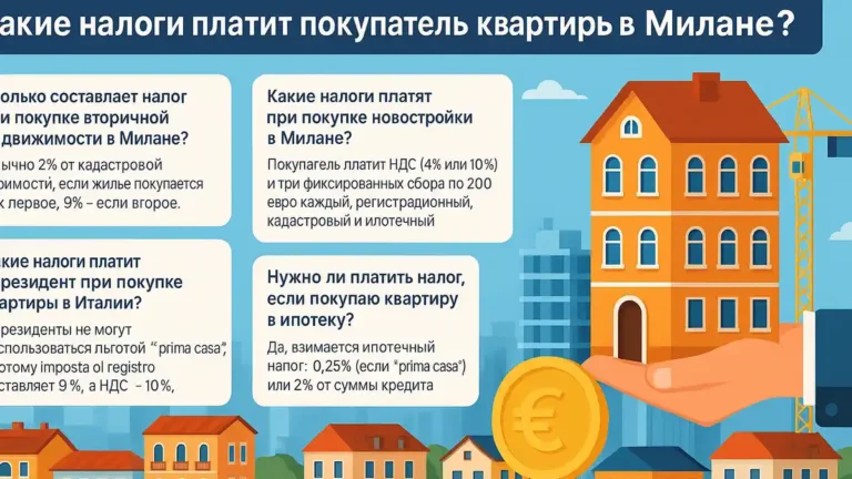 Какие налоги платит покупатель недвижимости в Милане