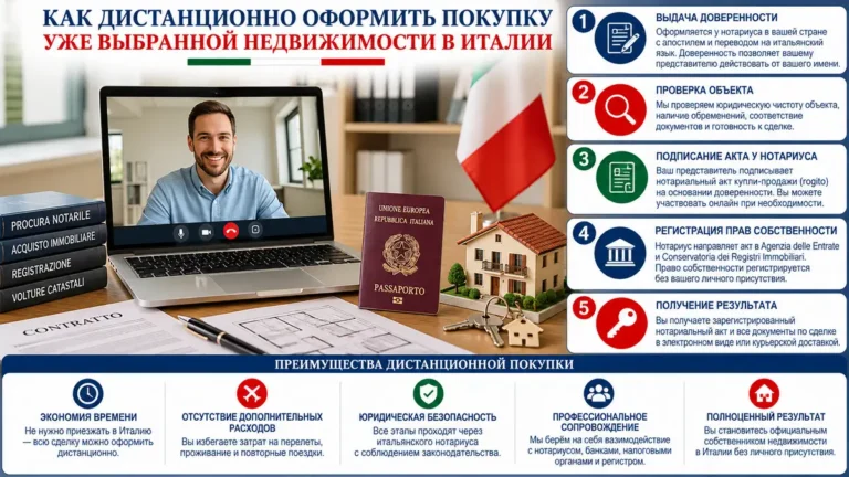 Как дистанционно оформить покупку уже выбранной недвижимости в Италии
