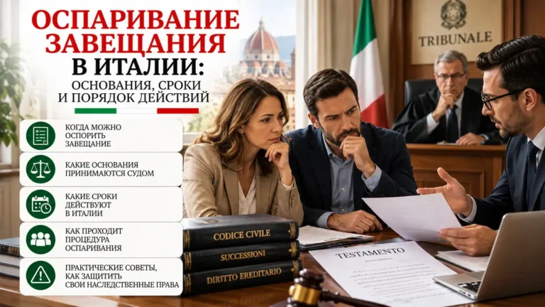 Оспаривание завещания в Италии: основания, сроки и порядок действий