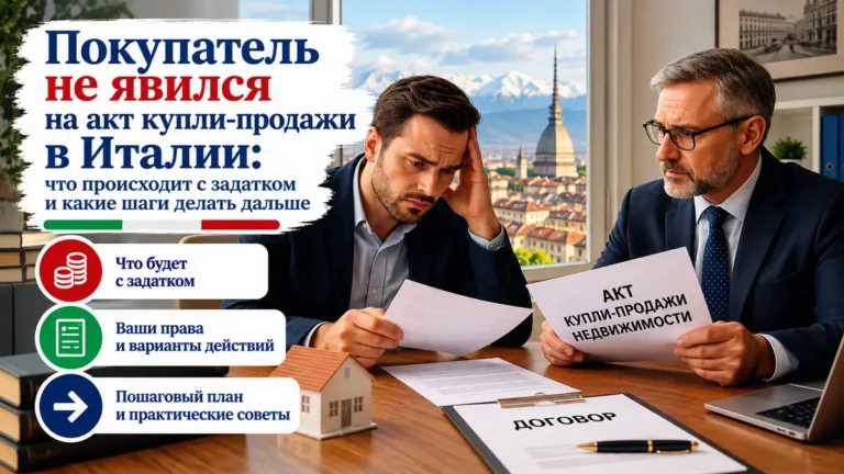 Покупатель не явился на rogito (акт купли прожажи) в Италии: что происходит с задатком
