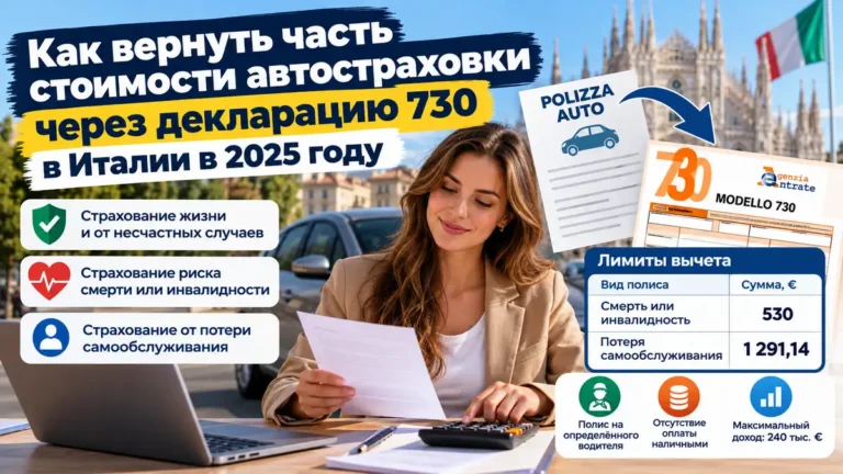 Возврат автостраховки через 730 в Италии: можно ли получить налоговый вычет в 2026 году?
