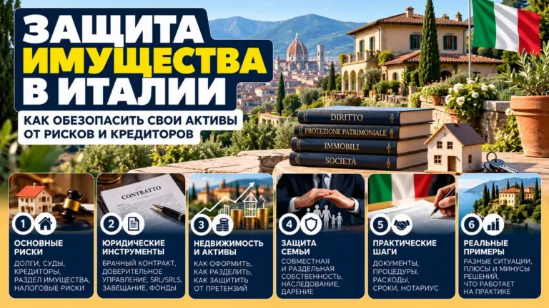 Защита имущества в Италии: как обезопасить активы от рисков и кредиторов