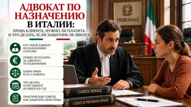 Адвокат по назначению в Италии: права клиента, нужно ли платить и что делать, если защитник не явился