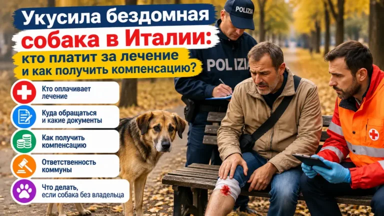 Укусила бездомная собака в Италии кто платит за лечение и как получить компенсацию?