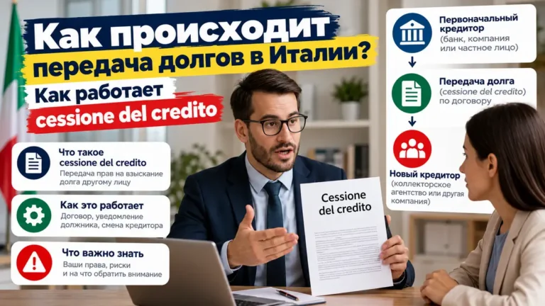 Передача долгов в Италии: как работает cessione del credito и что делать должнику