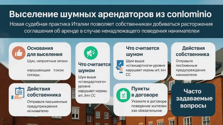 Шумные соседи в Италии: можно ли выселить арендатора за одно нарушение?