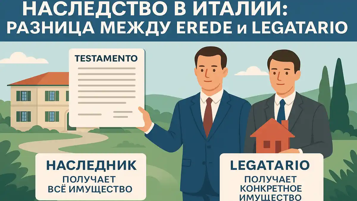 Наследство в Италии: разница между erede и legatario, объяснение для русскоязычных