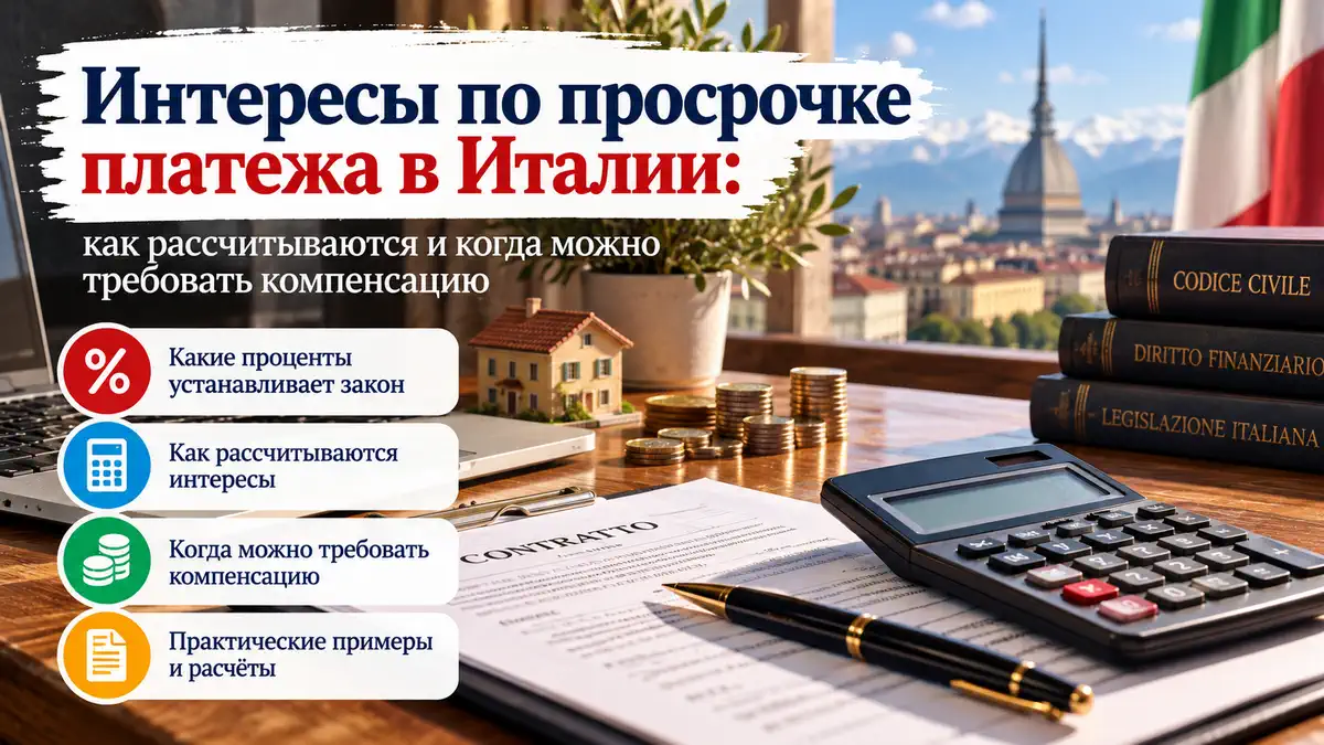 Интересы по просрочке платежа в Италии обсуждает финансовую задолженность по аренде с юристом в Италии