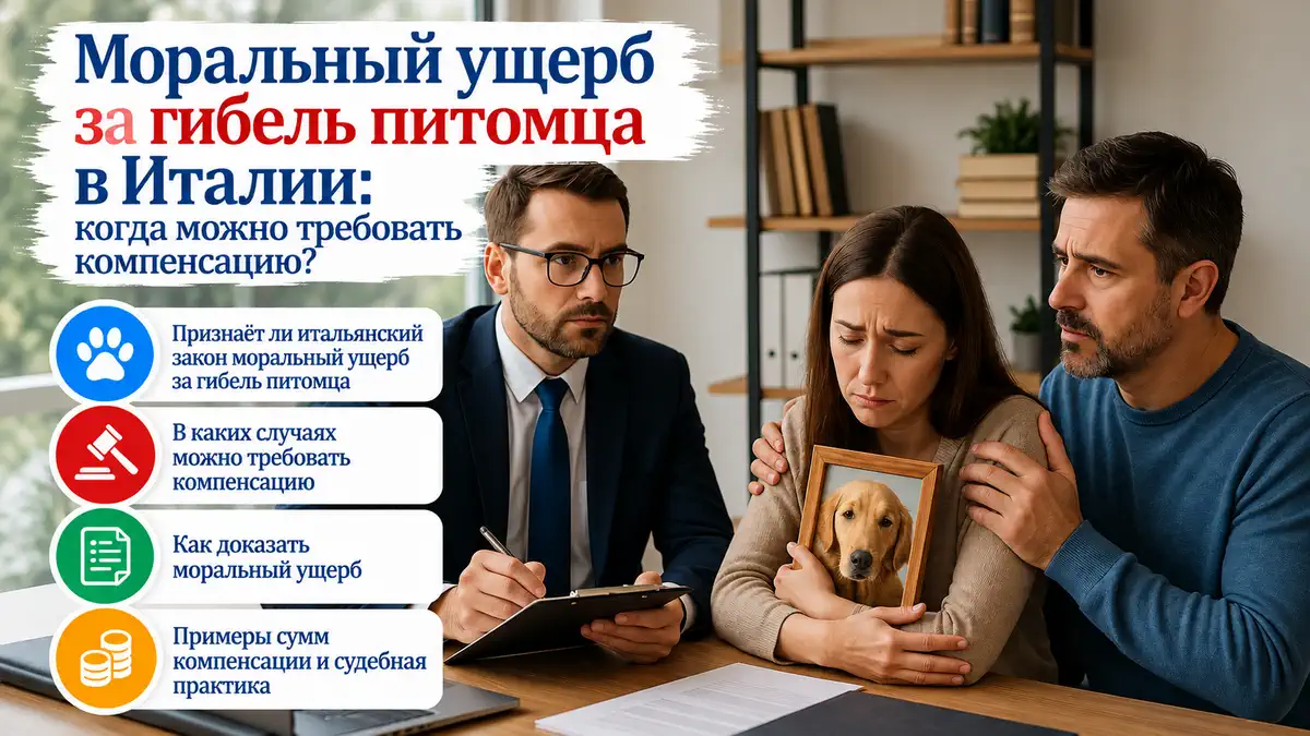 Юрист консультирует русскоязычную семью по компенсации за гибель питомца в Италии
