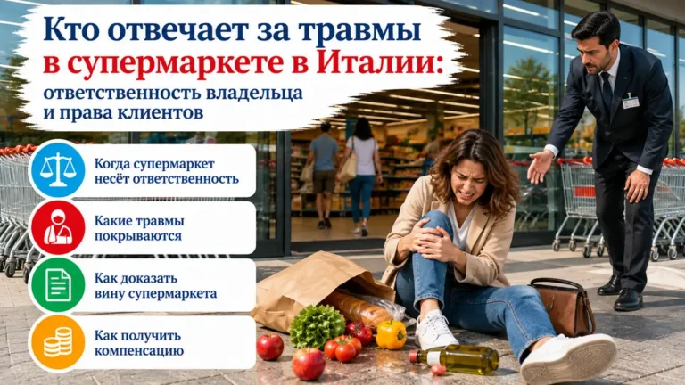Кто отвечает за травмы в супермаркете в Италии: ответственность владельца и права клиентов