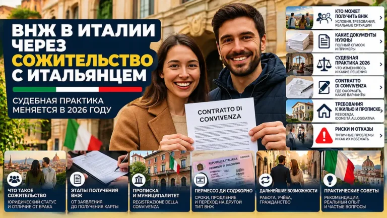 ВНЖ в Италии через сожительство с итальянцем: что изменилось в судебной практике в 2026 году
