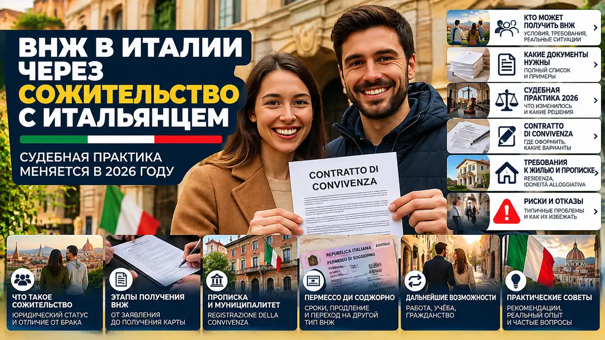 Женщина с паспортом и договором о сожительстве у здания Comune