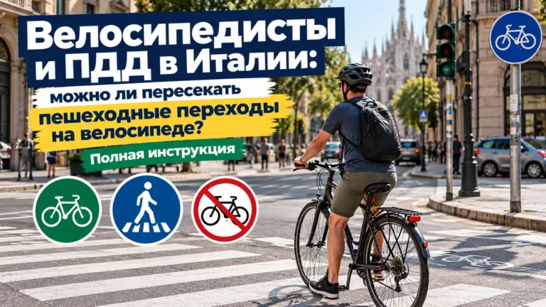 Можно ли пересекать пешеходный переход на велосипеде в Италии: правила и штрафы