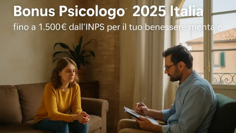 Бонус на Психолога 2025 в Италии: до 1500 € на психотерапию от INPS