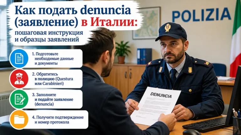 Как подать denuncia (заявление) в Италии: пошаговая инструкция и образцы заявлений