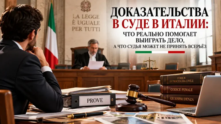 Доказательства в суде в Италии: что действительно работает, а что суд может не принять всерьёз