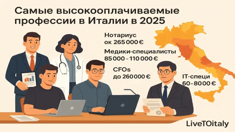 Самые высокооплачиваемые профессии в Италии в 2025: тренды, зарплаты, регионы