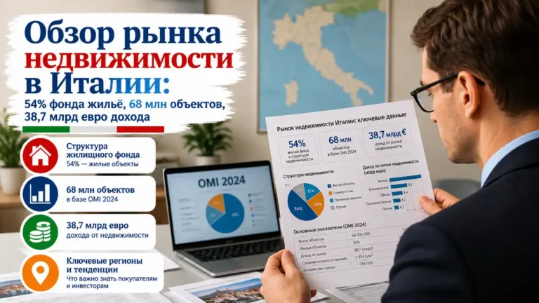 Недвижимость Италии по данным OMI: 79 млн объектов, категории и кадастровая рента