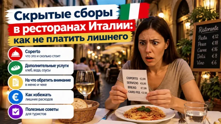 Скрытые сборы в ресторанах Италии, как не платить лишнего