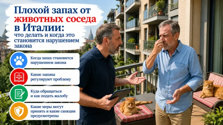 Плохой запах от животных соседа в Италии: что делать и когда это становится нарушением закона