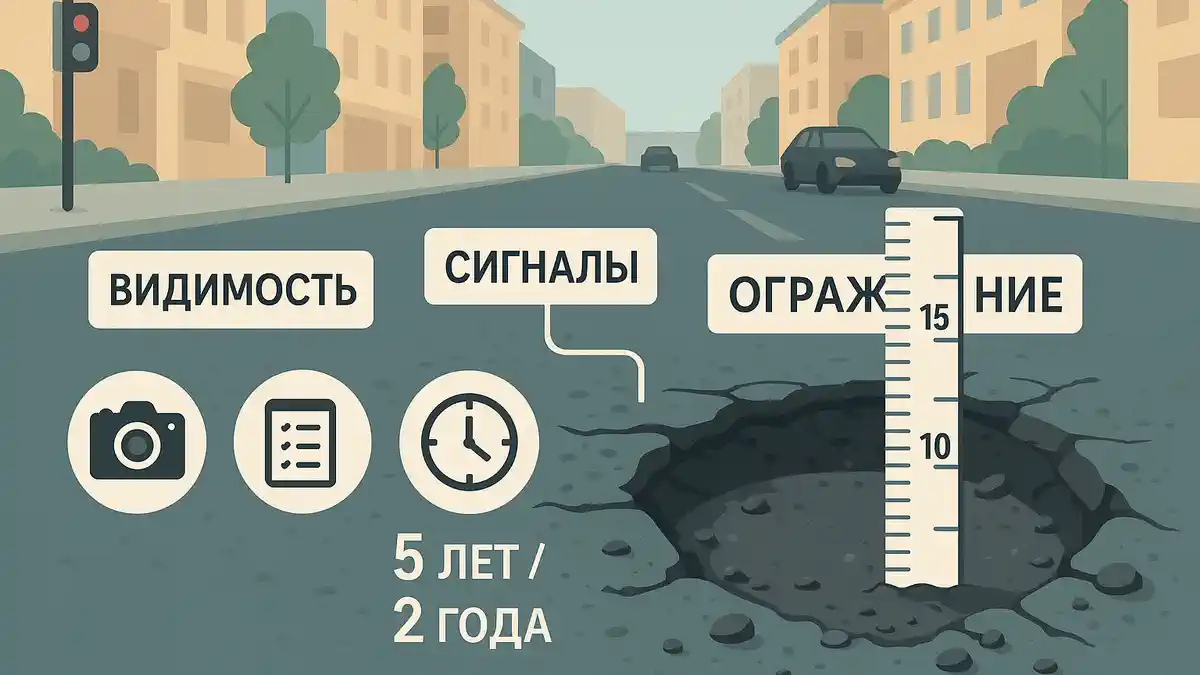 Яма на дороге и юридическая ответственность хранителя по ст. 2051 когда платят за дорожную яму, когда откажут и какие доказательства собрать