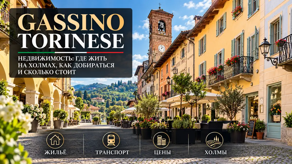 Недвижимость в Gassino Torinese: где покупать и снимать рядом с Турином. Цены, транспорт, риски, мини-листинг. Подбор за 48 часов