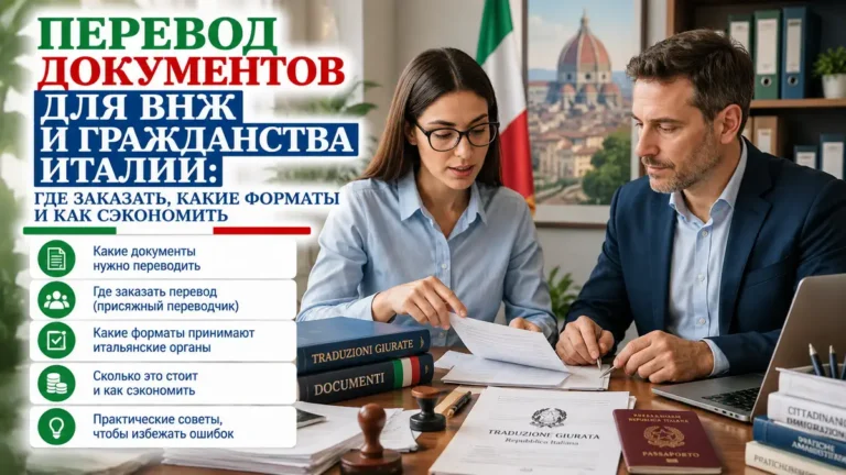 Перевод документов для ВНЖ и гражданства Италии где заказать, какие форматы, как сэкономить