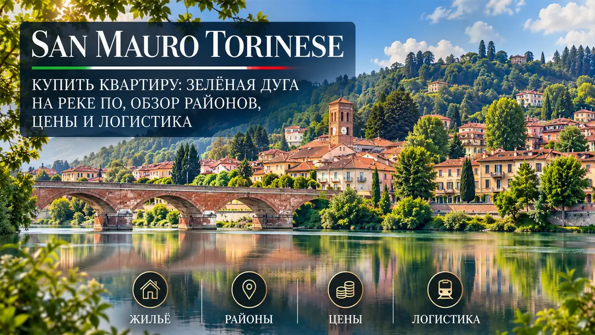 Купить квартиру в San Mauro Torinese: зелёная дуга на реке По районы и цены