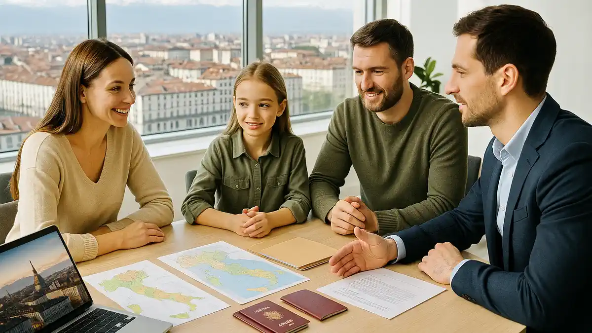 Иммиграция в Италии - русскоязычная семья обсуждает ВНЖ и документы с консультантом LiveToItaly