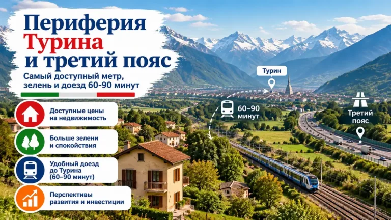 Периферия Турина и третий пояс: самый доступный метр, зелень и доезд 60-90 минут