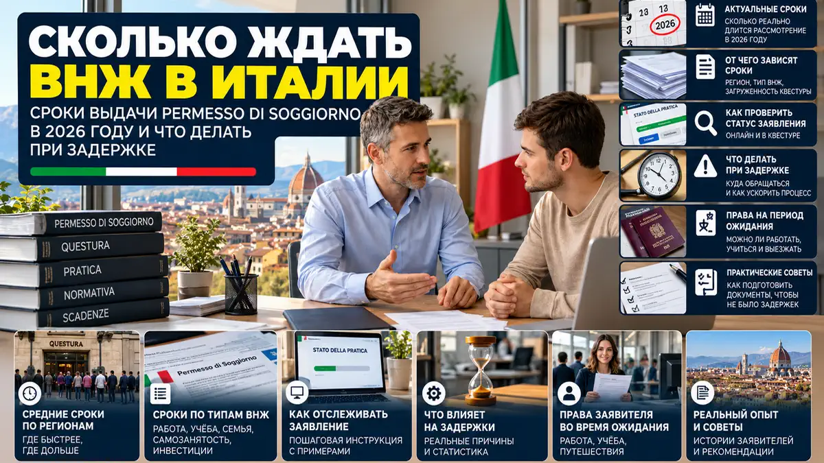 Сколько ждать ВНЖ в Италии - сроки permesso di soggiorno и проверка статуса в 2026