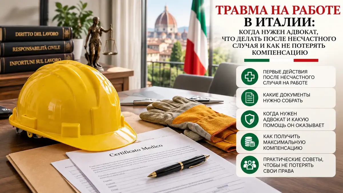 Практический разбор травмы на работе в Италии: медицинская часть, документы, ошибки и защита работника.