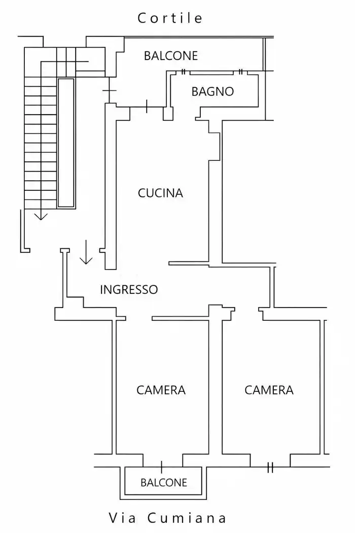 планировка квартиры рядом с Politecnico Турин