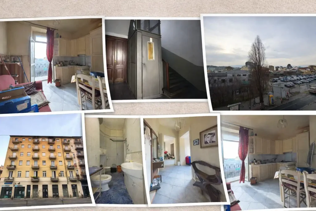компактная жилая зона с кухней в маленькой квартире на Via Stradella Borgata Vittoria