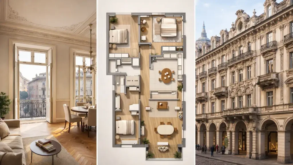 историческая квартира в центре Турина рядом с Piazza Carlina