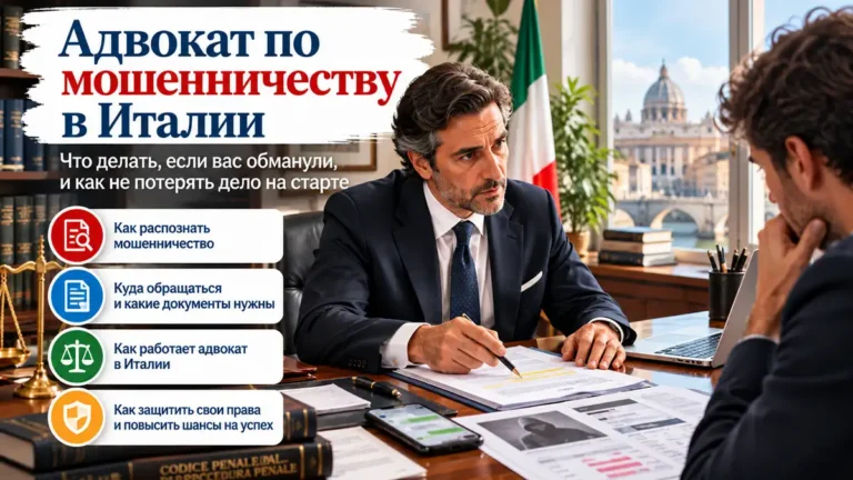 Адвокат по мошенничеству в Италии: что делать, если вас обманули, и как не потерять дело на старте