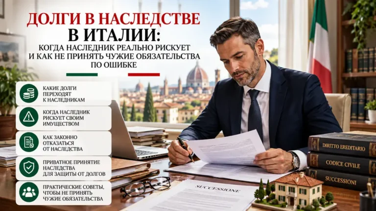 Долги в наследстве в Италии: когда наследник реально рискует и как не принять чужие обязательства по ошибке