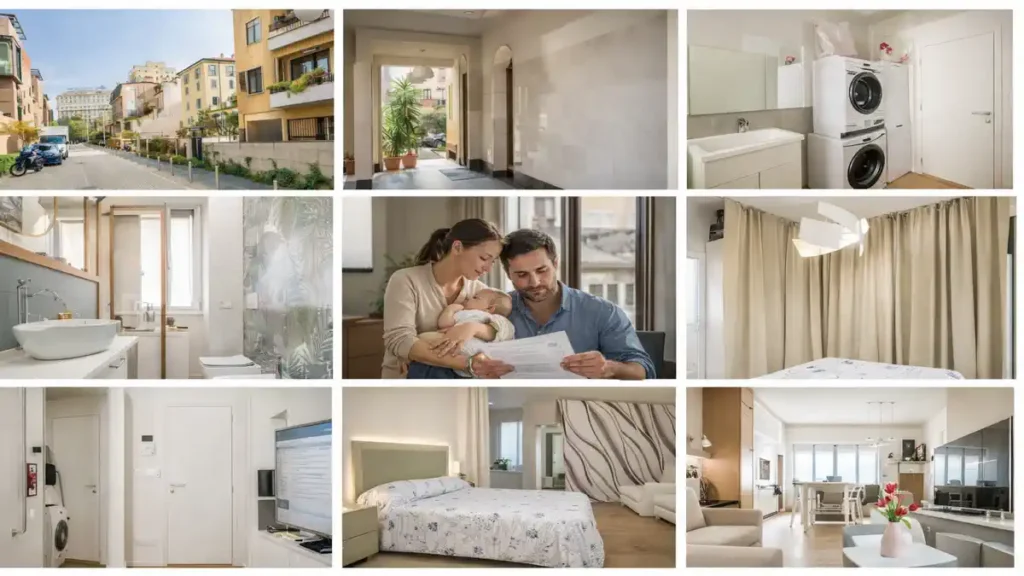 современная квартира в Porta Nuova Милан светлая гостиная с кухней и premium отделкой