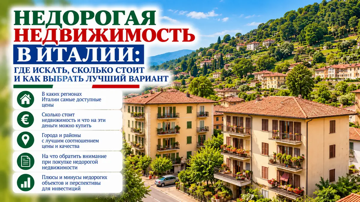 Недорогая недвижимость в Италии - доступные квартиры и дома в небольшом итальянском городе