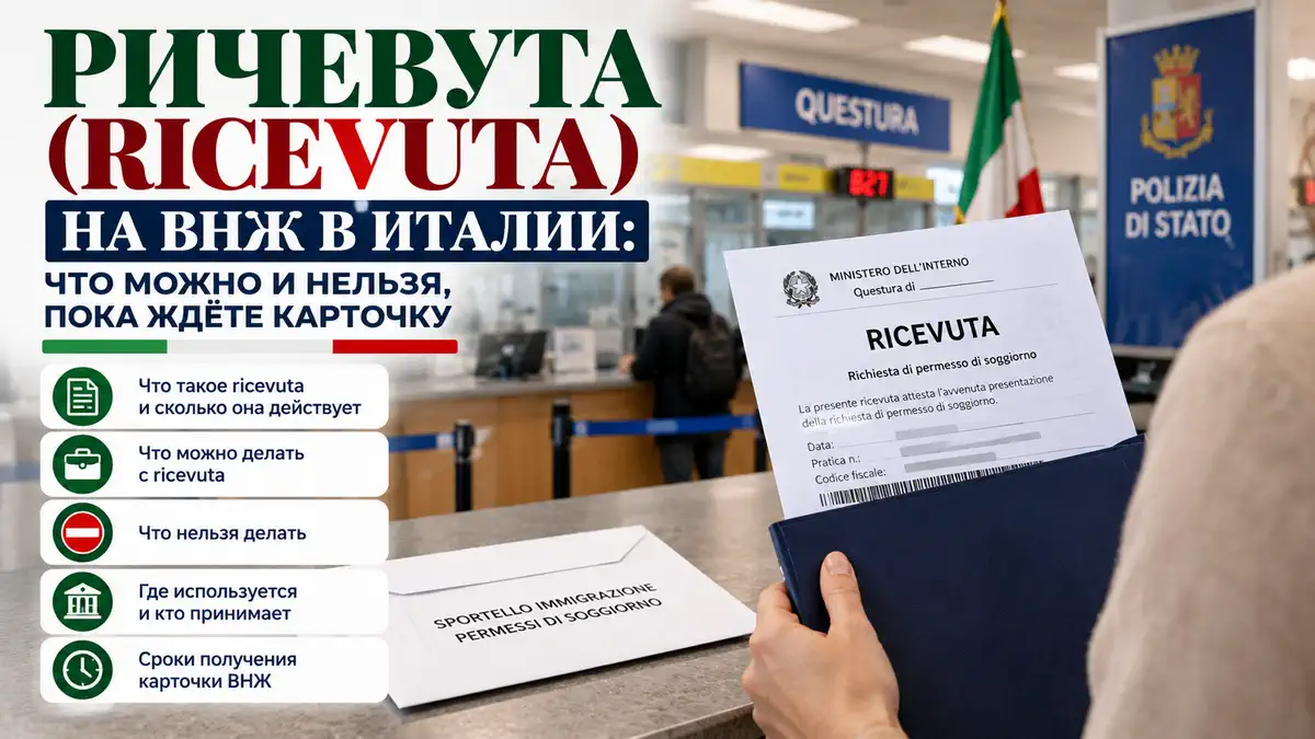Ричевута в Италии: что можно и нельзя с ricevuta на ВНЖ, работа, поездки, документы