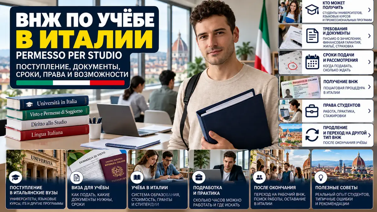 ВНЖ по учёбе в Италии - permesso di soggiorno per studio